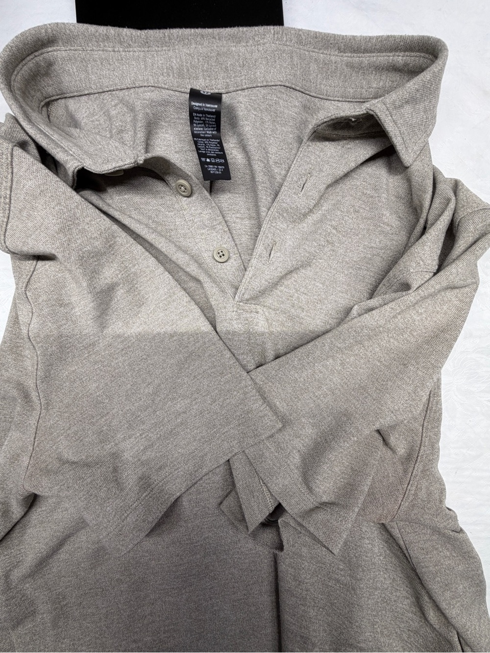 lululemon athletica Heathered Taupe Polo Shirt